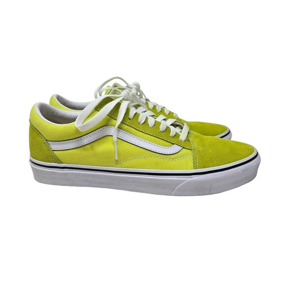 Vans Old Skool Low-Top Lime Green Lime Sherbert Canvas & Suede Sneakers M9.5 W11 - Picture 1 of 9
